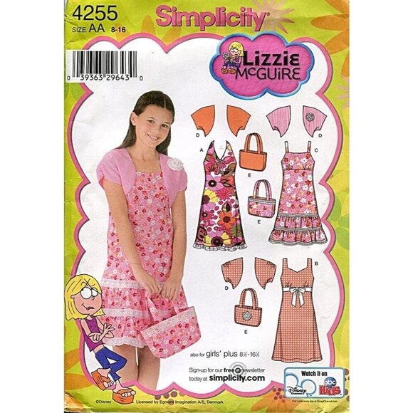 Simplicity Sewing Pattern 4255 Girls Dress Shrug Bag Size 8-16 - Picture 1 of 2
